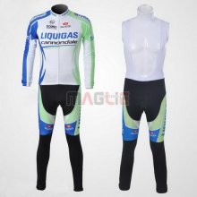 Maglia Liquigas manica lunga 2011 bianco e verde