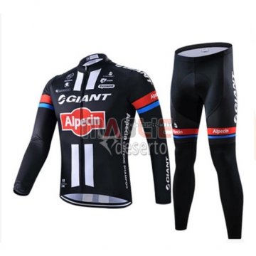 Maglia Giant manica lunga 2016 nero e rosso