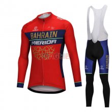 Maglia Bahrain Merida Manica Lunga 2018 Rosso