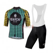 Maglia Bianchi Manica Corta 2020 Nero Blu Giallo