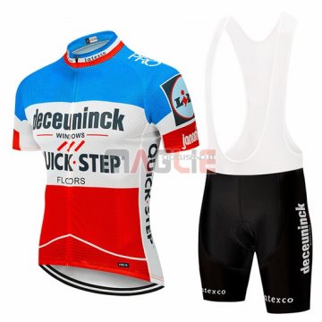 Maglia Deceuninck Quick Step Manica Corta 2019 Blu Bianco Rosso