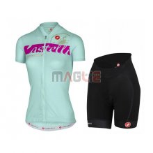 Maglia Donne Castelli Manica Corta 2017 Azzurro