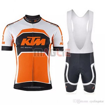 Maglia KTM Manica Corta 2018 Bianco Arancione