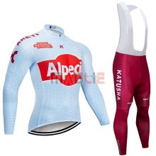 Maglia Katusha Alpecin Manica Lunga 2019 Chiaro Blu Rosso