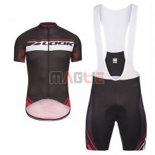 Maglia Look Pro Equipo Manica Corta 2017 Nero e Rosso