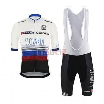 Maglia Slovacchia Manica Corta 2020 Bianco Nero Blu