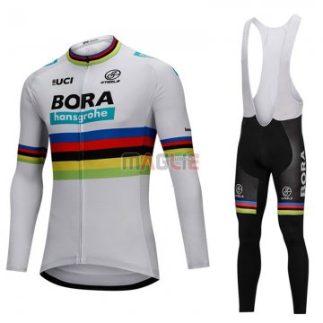 Maglia UCI Mondo Campione Bora Manica Lunga 2018 Bianco