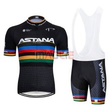 Maglia UCI Mondo Campione Movistar Manica Corta 2019 Nero Bianco