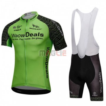 Maglia WaowDeals Manica Corta 2018 Verde e Nero