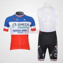 Maglia Quick Step manica corta 2012 blu e bianco