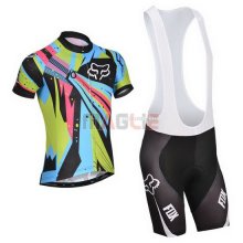 Maglia Fox manica corta 2014 celeste e nero