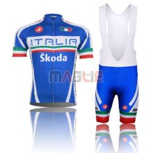 Maglia Italia manica corta 2014 blu e rosso