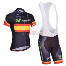 Maglia Movistar manica corta 2014 nero e giallo