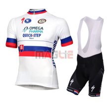 Maglia Quick Step manica corta 2014 bianco e rosso