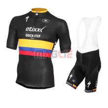 Maglia Quick Step manica corta 2016 nero e giallo