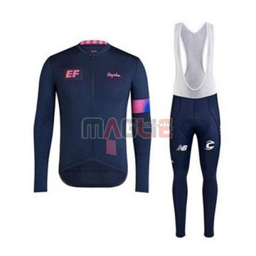 Maglia EF Education First-Drapac Manica Lunga 2020 Spento Blu