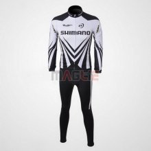 Maglia Shimano manica lunga 2010 bianco e nero