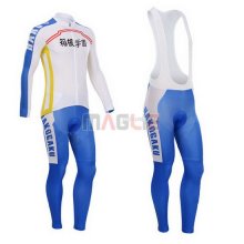 Maglia CyclingBox manica lunga 2014 bianco e blu