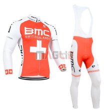 Maglia BMC manica lunga 2014 arancione e bianco