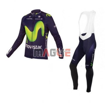 Maglia Movistar manica lunga 2016 blu e verde