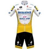 Maglia Deceuninck Quick Step Manica Corta 2020 Bianco Giallo