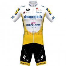 Maglia Deceuninck Quick Step Manica Corta 2020 Bianco Giallo