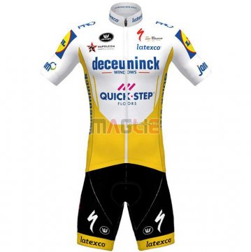 Maglia Deceuninck Quick Step Manica Corta 2020 Bianco Giallo