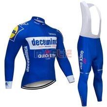 Maglia Deceuninck Quick Step Manica Lunga 2019 Blu Bianco