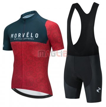 Maglia Morvelo Manica Corta 2021 Rosso Scuro Verde