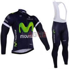 Maglia Movistar manica lunga 2017 bianco e blu