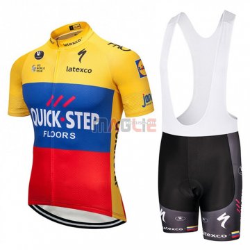 Maglia Quick Step Floors Manica Corta 2018 Giallo Blu Rosso