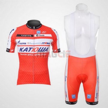 Maglia Katusha manica corta 2012 bianco e arancione