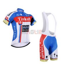 Maglia SaxoBank manica corta 2015 bianco e celeste