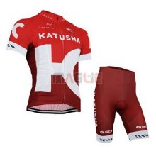 Maglia Katusha manica corta 2016 rosso e bianco