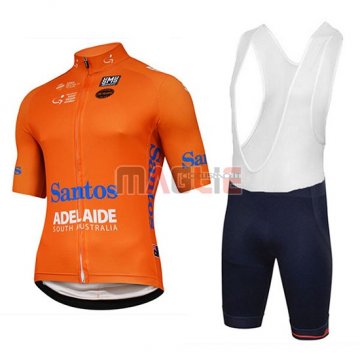 2018 Maglia Tour Down Under Santos Manica Corta Arancione