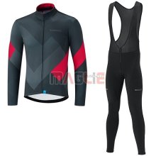 Maglia Shimano Manica Lunga 2019 Grigio Rosso