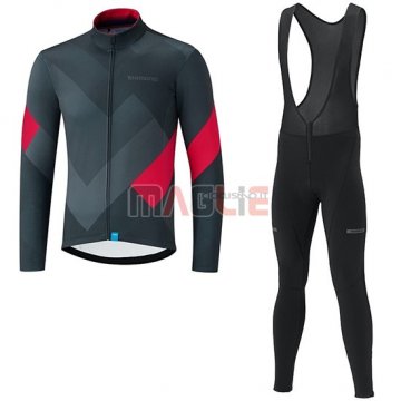 Maglia Shimano Manica Lunga 2019 Grigio Rosso