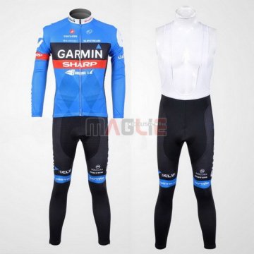 Maglia Garmin manica lunga 2012 celeste