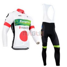 Maglia Europcar manica lunga 2014 bianco e rosso