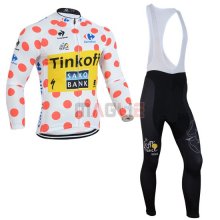 Maglia Tour de France SaxoBank manica lunga 2014 bianco e rosso