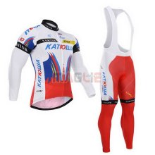 Maglia Katusha manica lunga 2015 bianco e rosso