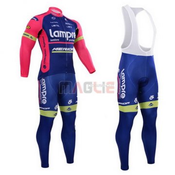 Maglia Lampre manica lunga 2015 rosa e blu