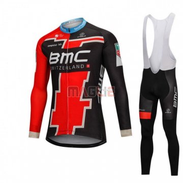 Maglia BMC Manica Lunga 2018 Nero e Rosso