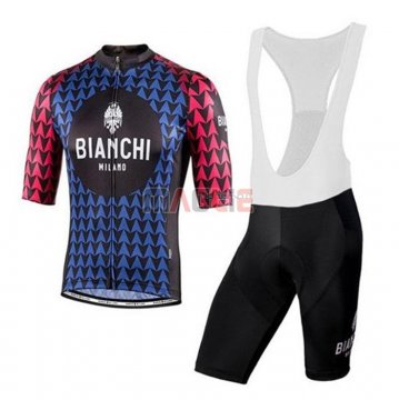 Maglia Bianchi Manica Corta 2020 Nero Blu Rosso