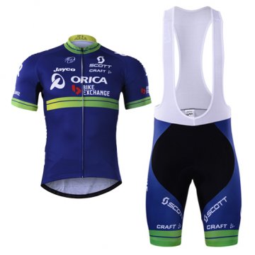 Maglia ORICA bike Exchange Manica Corta 2017 blu