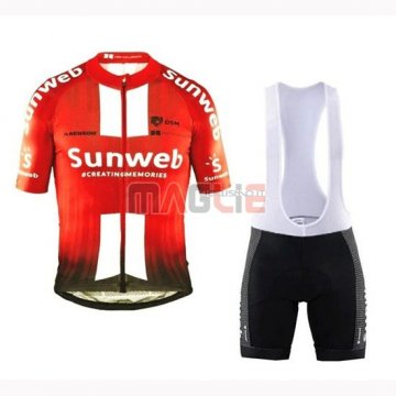 Maglia Sunweb Manica Corta 2019 Arancione Bianco