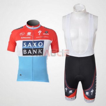 Maglia SaxoBank manica corta 2010 rosso e celeste