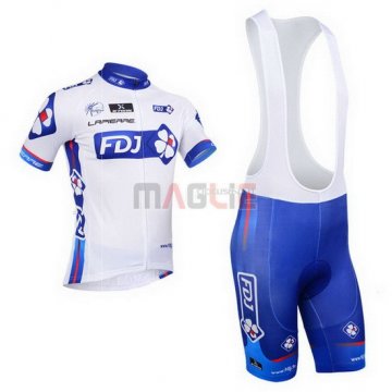 Maglia FDJ manica corta 2013 bianco e celeste