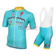 Maglia Astana manica corta 2016 celeste e giallo