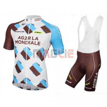 Maglia Ag2rla manica corta 2016 marrone e bianco